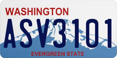 WA license plate ASV3101
