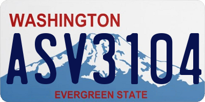 WA license plate ASV3104