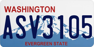 WA license plate ASV3105