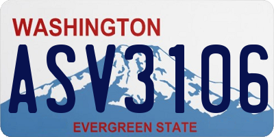 WA license plate ASV3106