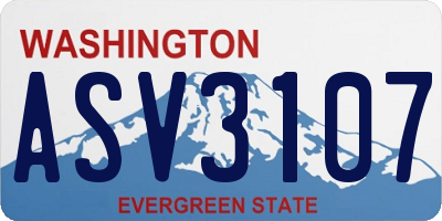 WA license plate ASV3107