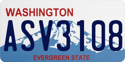 WA license plate ASV3108