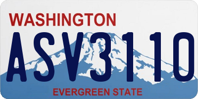 WA license plate ASV3110