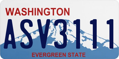 WA license plate ASV3111