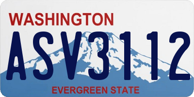 WA license plate ASV3112