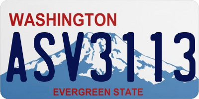 WA license plate ASV3113