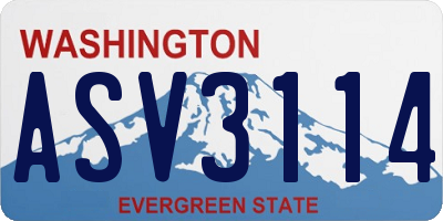 WA license plate ASV3114