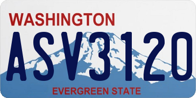 WA license plate ASV3120