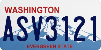 WA license plate ASV3121