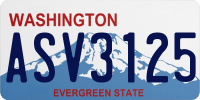 WA license plate ASV3125