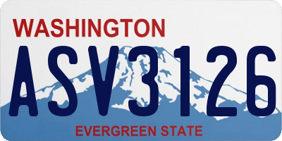 WA license plate ASV3126