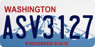 WA license plate ASV3127