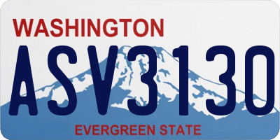 WA license plate ASV3130