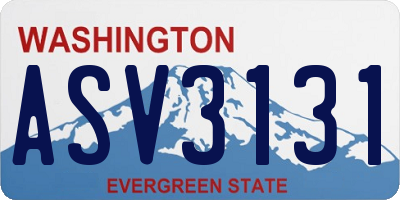 WA license plate ASV3131