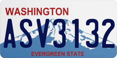 WA license plate ASV3132
