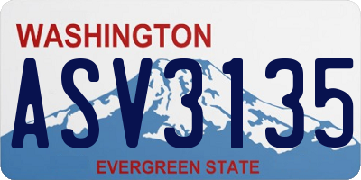WA license plate ASV3135