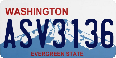 WA license plate ASV3136