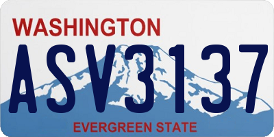 WA license plate ASV3137
