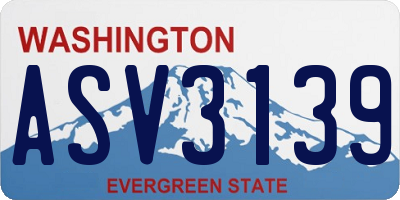 WA license plate ASV3139