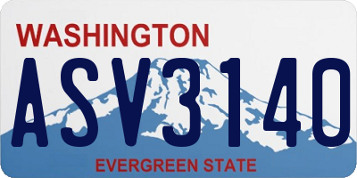 WA license plate ASV3140