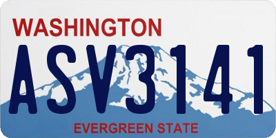 WA license plate ASV3141