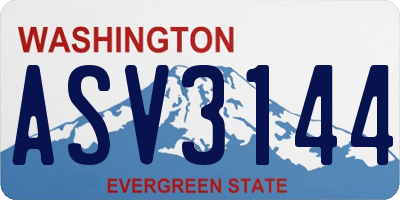 WA license plate ASV3144