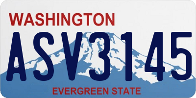 WA license plate ASV3145