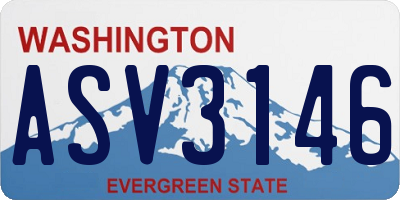 WA license plate ASV3146