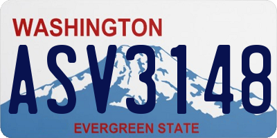WA license plate ASV3148