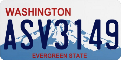 WA license plate ASV3149