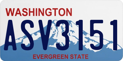 WA license plate ASV3151