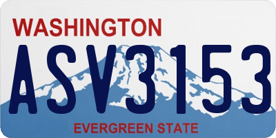 WA license plate ASV3153