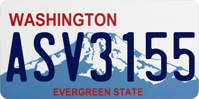 WA license plate ASV3155