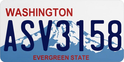 WA license plate ASV3158