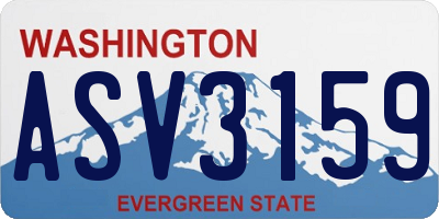 WA license plate ASV3159