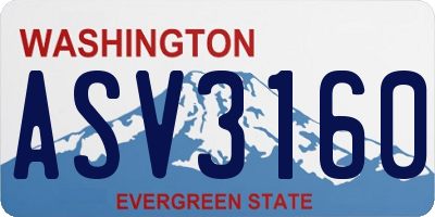 WA license plate ASV3160