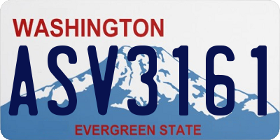 WA license plate ASV3161