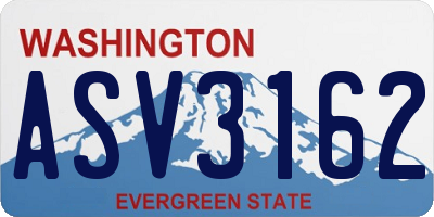 WA license plate ASV3162