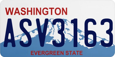 WA license plate ASV3163