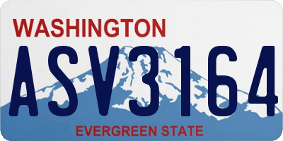 WA license plate ASV3164
