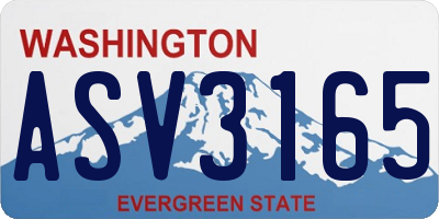 WA license plate ASV3165
