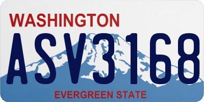 WA license plate ASV3168