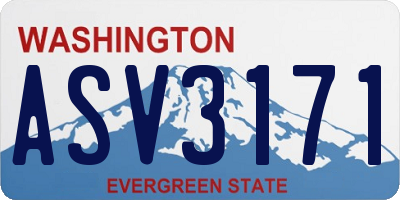 WA license plate ASV3171