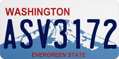 WA license plate ASV3172