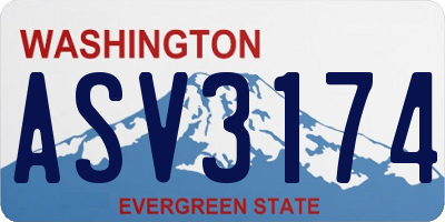 WA license plate ASV3174
