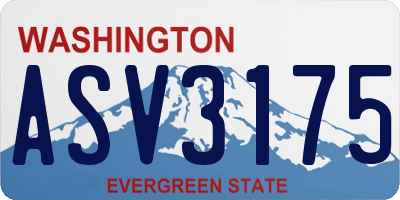 WA license plate ASV3175