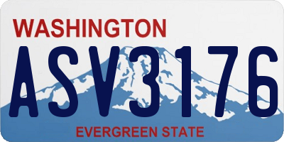 WA license plate ASV3176
