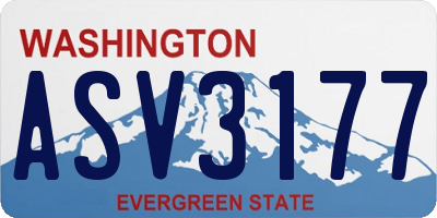 WA license plate ASV3177