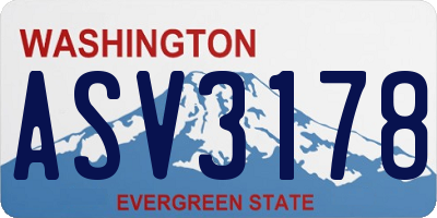 WA license plate ASV3178