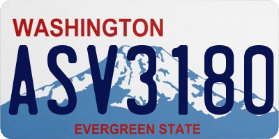 WA license plate ASV3180